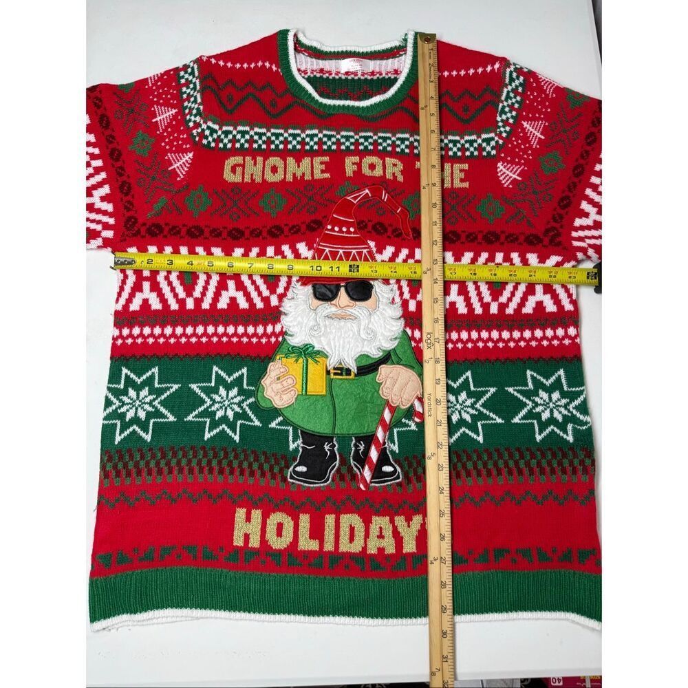 NWOT Holiday Time Men's Gnome Ugly Christmas Sweater Sz XL (44-46) - Picture 7 of 9